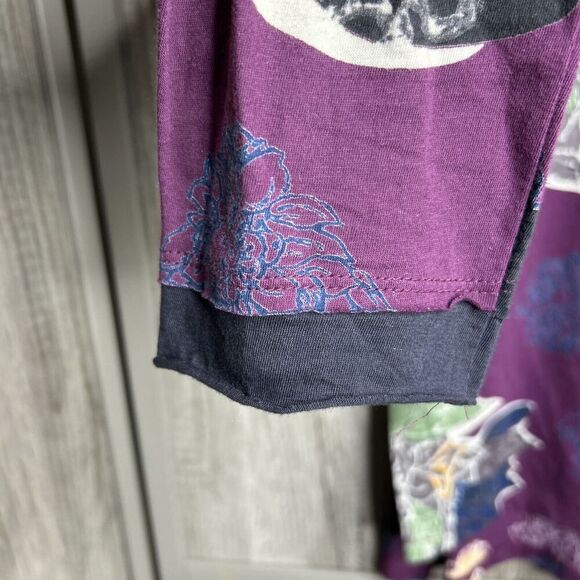 Little Journey Chicago Top Artsy Purple Floral Print Size S - Picture 7 of 8